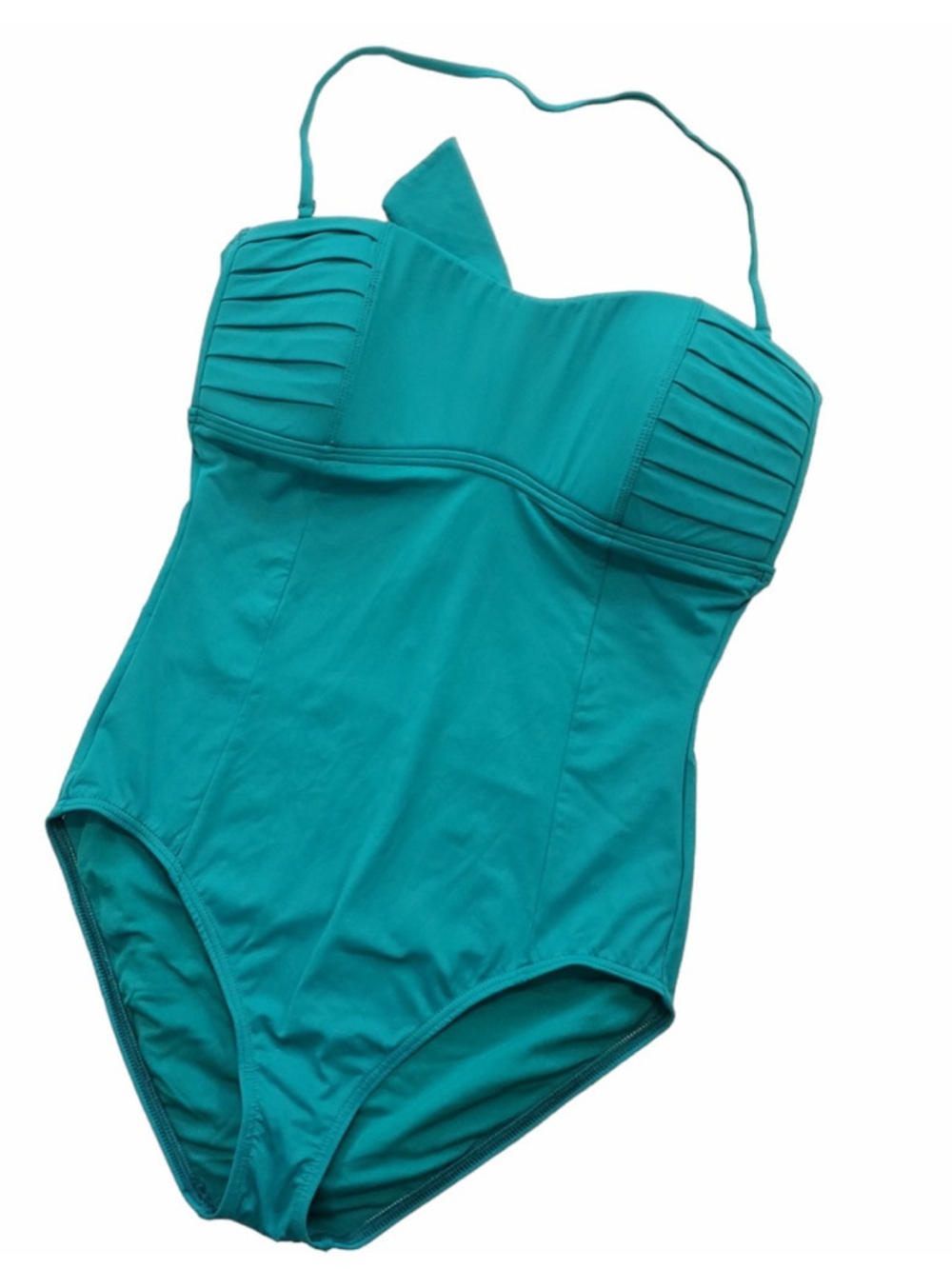 Tommy Bahama One Piece Swimsuit Teal Strapless Halter Convertible Padded 8
